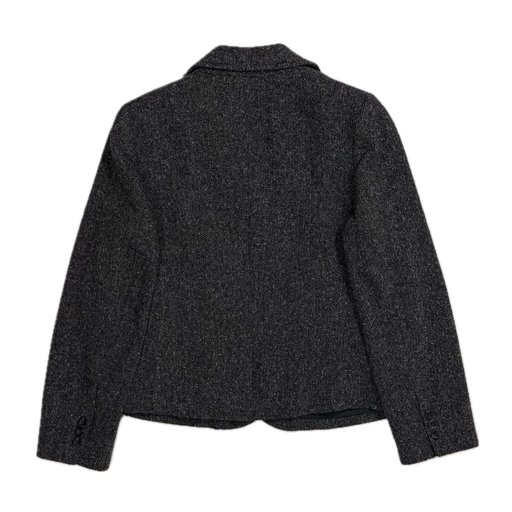 LL Bean wool silk grey herringbone 3 button blazer jacket women's small petite - Picture 2 of 5